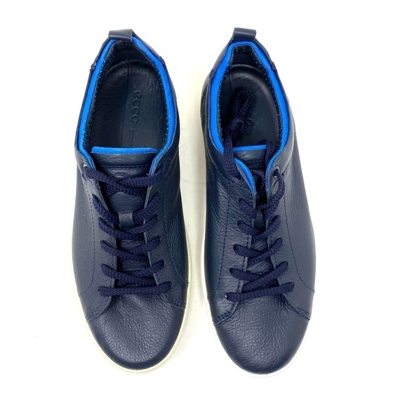ECCO MEN'S SOFT 7 CITY Leather SNEAKER Marine Dynasty - Picture 5 of 7